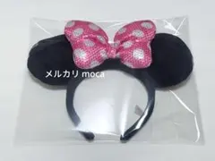 ミニー スパンコール カチューシャ ピンク ディズニー ドット 水玉