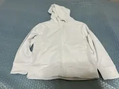 ユニクロ キッズ ジップアップパーカー ホワイト AIRism エアリズム 白