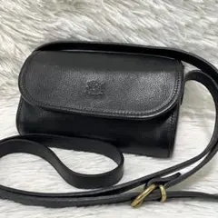 希少 美品 イルビゾンテ ショルダーバッグ ミニ レザー ブラック