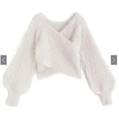 【新品未使用】グレイル　フェザーニットカシュクールトップス【kz448】