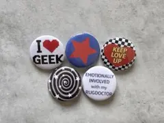 ヴィンテージ風 缶バッジ 5点セット新作入り⭐︎32ミリ