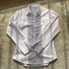 n♡line by nozomi 佐々木希 フリルシャツ 11号 薄ピンク 青山