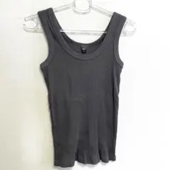 UNIQLO リブタンクトップ（後ろ深め） グレー Sサイズ