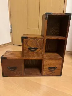 昭和レトロ】和箪笥 階段箪笥 インテリア 小物入れ 天然木 隅金具付