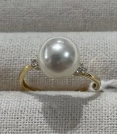 K18 アコヤパールリング　8.5-9㎜