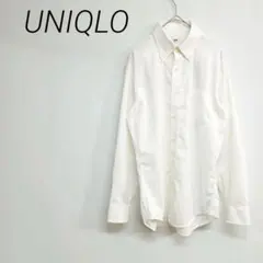 UNIQLO ホワイト ボタンダウンシャツ 長袖 カジュアル　 S ポケット