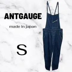 美品✨【ANTGAUGE】デニムサロペット テーパード　日本製　ロゴ刺繍　濃紺M