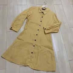 ZARA ザラ　リネン☆ シャツワンピース　イエロー　オレンジ　USA M