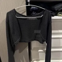 Dazy メッシュ クロップド丈 トップス 黒