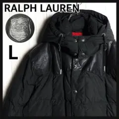 3593【激レア・美品】ラルフローレン レザー切替 2WAY ダウンジャケット