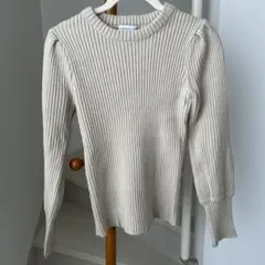 CHAOPANIC TYPY ベージュリブ長袖セーター