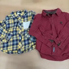 チェック柄　長袖シャツ　2点セット　100/110サイズ