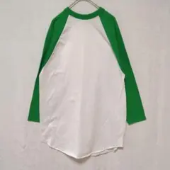 Augusta 　ラグラン長袖カットソー 　M シンプル　白　グリーン