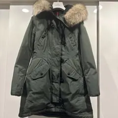 MONCLER レディース ダウンジャケット カーキ 美品 Sサイズ 匿名配送