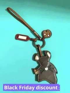 Genten ネズミ型レザーキーホルダー　【中古品】
