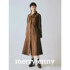 merry jenny リボンAラインロングコート ブラウン