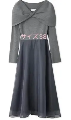 【24AW】セルフォード★ケープ付 ドッキングニットワンピース Aラインチュール