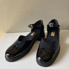 Le Talon グリーズ　ネイビー アンクルストラップ ローファー