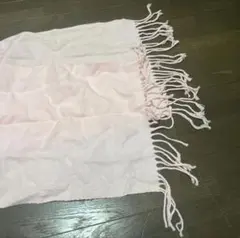 ピンク フリンジ付き ストール　マフラー