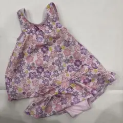 花柄 フリル付き水着 80cm