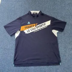 lecoq sportif GOLF ルコック 半袖ハーフジップシャツメンズLL