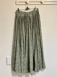INGNI 花柄プリーツロングスカート グリーン