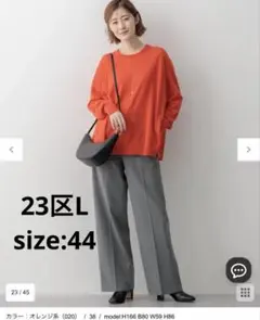 大きいサイズ 23区 【洗える】ウーステッドウール ワイドシルエットニット 44