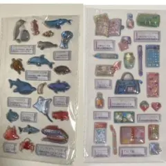 大人の図鑑シール 3D海洋生物と3D 文房具2枚セット