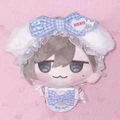 にじまるっと ぬい服 ヘッドドレス ちびぬい うさぎ うさ耳 水色 スタイのサムネイル