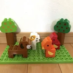 ブロックラボ　デュプロ　どうぶつ　鳥・いぬ・ねこ・木　ブロックセット　6点