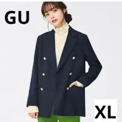 美品　GU ジーユー　紺ブレ　金ボタン　ダブル　テーラードジャケット　希少　XL