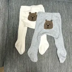 GAP ベビータイツ 0-12M クマ刺繍 2点セット