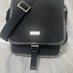 バーバリー ノバチェック ブラックレーベル ナイロン ショルダー プレートロゴ