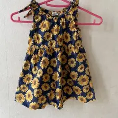 BRANSHES ひまわり柄 ノースリーブ ワンピース 80 向日葵　ひまわりのサムネイル