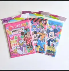 未開封　Disneyミッキーとフレンズの大きめ巾着袋3枚　ピンク、オレンジ、水色のサムネイル