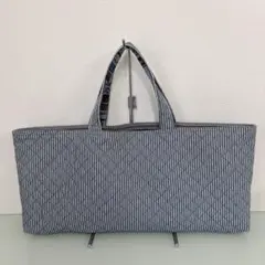 鍵盤ハーモニカ　ピアニカバッグ　デニム風ストライプ　キルティング 221