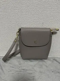 グレージュ 合成皮革 ショルダーバッグ