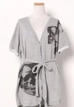 中古アンディーウォーホル×ヒステリックグラマー灰色カーディガン髑髏ドクロ