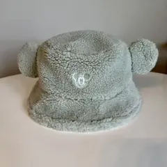 ディズニー　バケハ　ミントグリーン　ボアハット　ミッキー