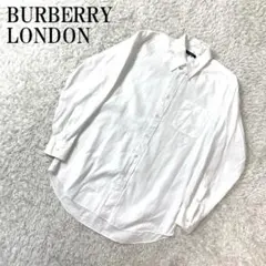 バーバリーロンドン 長袖シャツ ワイシャツ 綿 ボタンダウン 白 M B2074