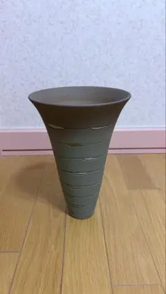 池坊 いけばな 正明作 花器 京焼 華道具陶器 花瓶 フラワーベース 円錐