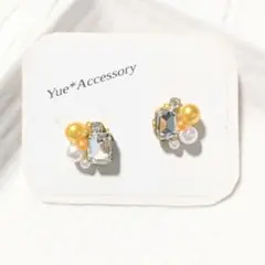 A-372　ハンドメイド☆ビジューピアス／イヤリング