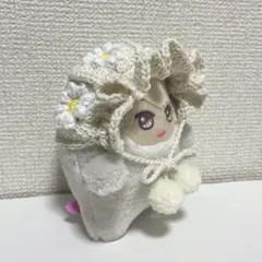 ぬい帽子 モンぬい ハンドメイド お花 ボンネット ヘッドドレス アイボリーのサムネイル