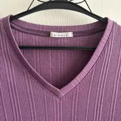 NICOLE パープル Vネック長袖カットソー