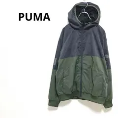 ◇プーマ【M】ナイロンジャケット　メッシュ　スポーツ　ジム　フード　フルジップ