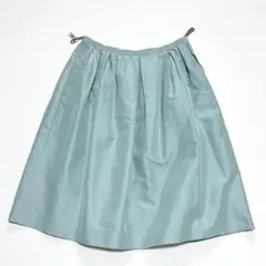 FOXEY フォクシー フレアスカート XL シルク グリーン ターコイズブルーのサムネイル