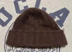 override カシミヤ　ブラウン ニット帽