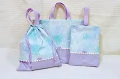 ハンドメイド　レッスンバック　体操服袋　上履き入れ　可愛いユニコーン