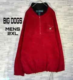 【USA古着】ビッグドッグスハーフジップ2XL レッドポケットドローのサムネイル