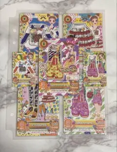 アイカツ　ピースコーデ ピンクオーバーオール　デザインTシャツ ミニカード付